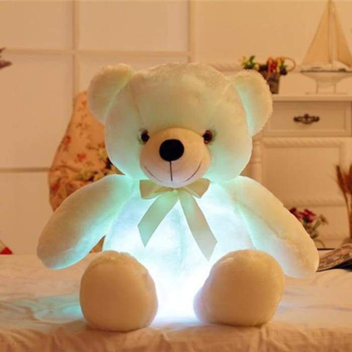 Ma Super Peluche Animaux en peluche Blanc 50 CM Mon ourson lumineux