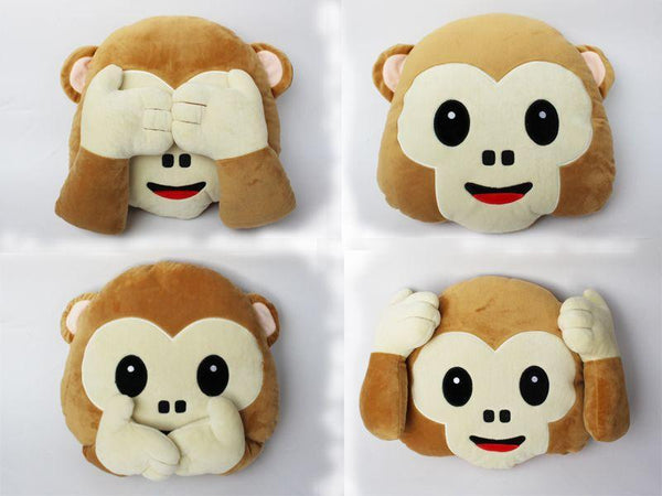 Ma Super Peluche Animaux en peluche Coussin rigolo singe emoji