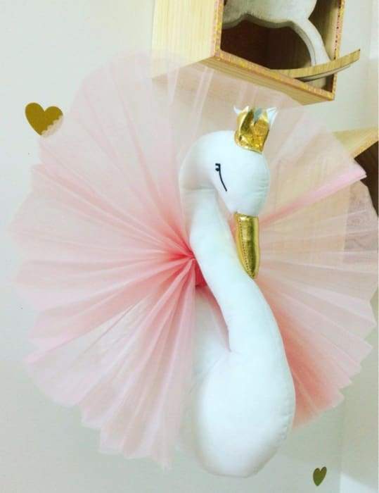 Ma Super Peluche Décoration Cygne blanc en peluche - Décoration murale