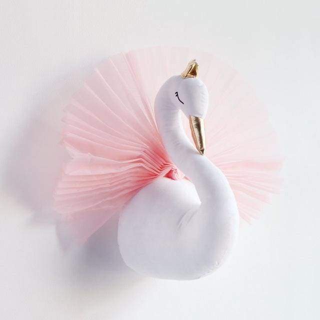 Ma Super Peluche Décoration Cygne blanc en peluche - Décoration murale