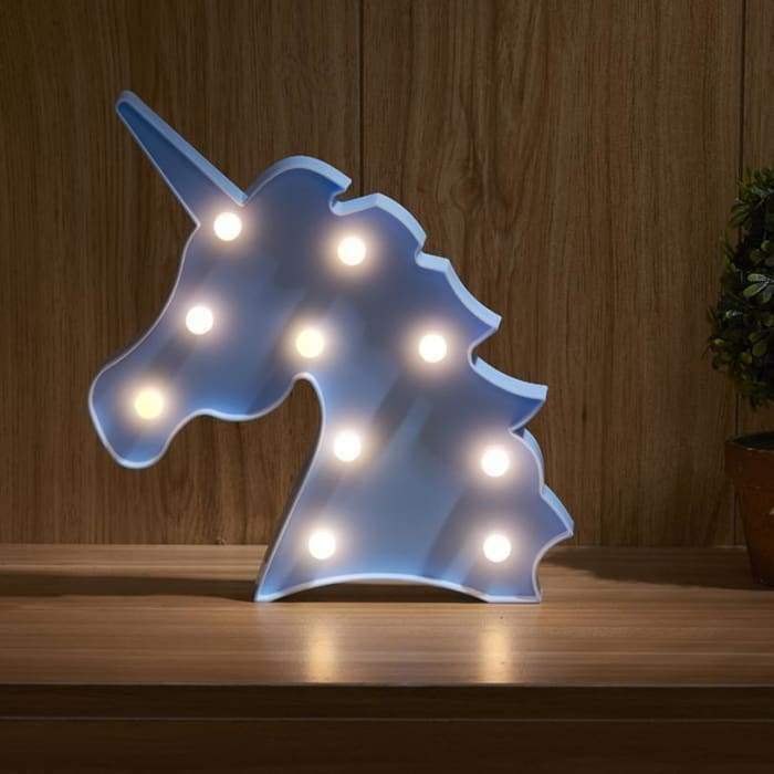 Ma Super Peluche Lumineux Tête Bleu Veilleuse Licorne